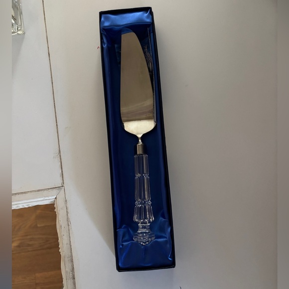 Waterford Silver Cake Server with Crystal Handle